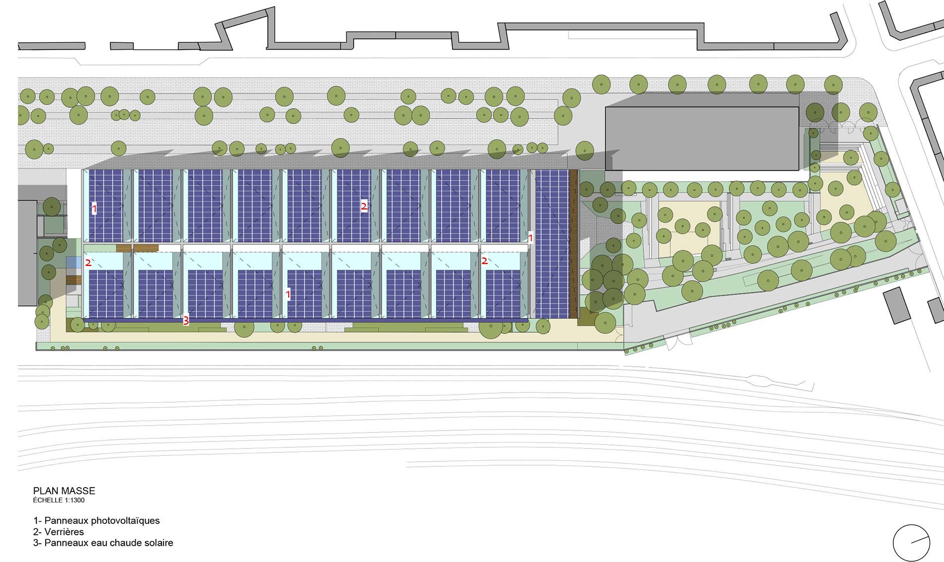 Panneau solaire plan masse