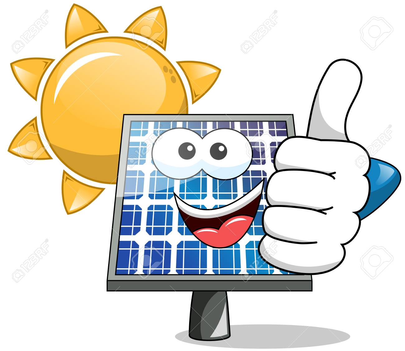 Panneau solaire en dessin