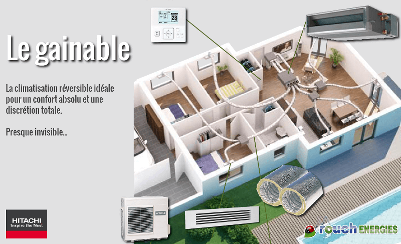 Pompe a chaleur air eau gainable