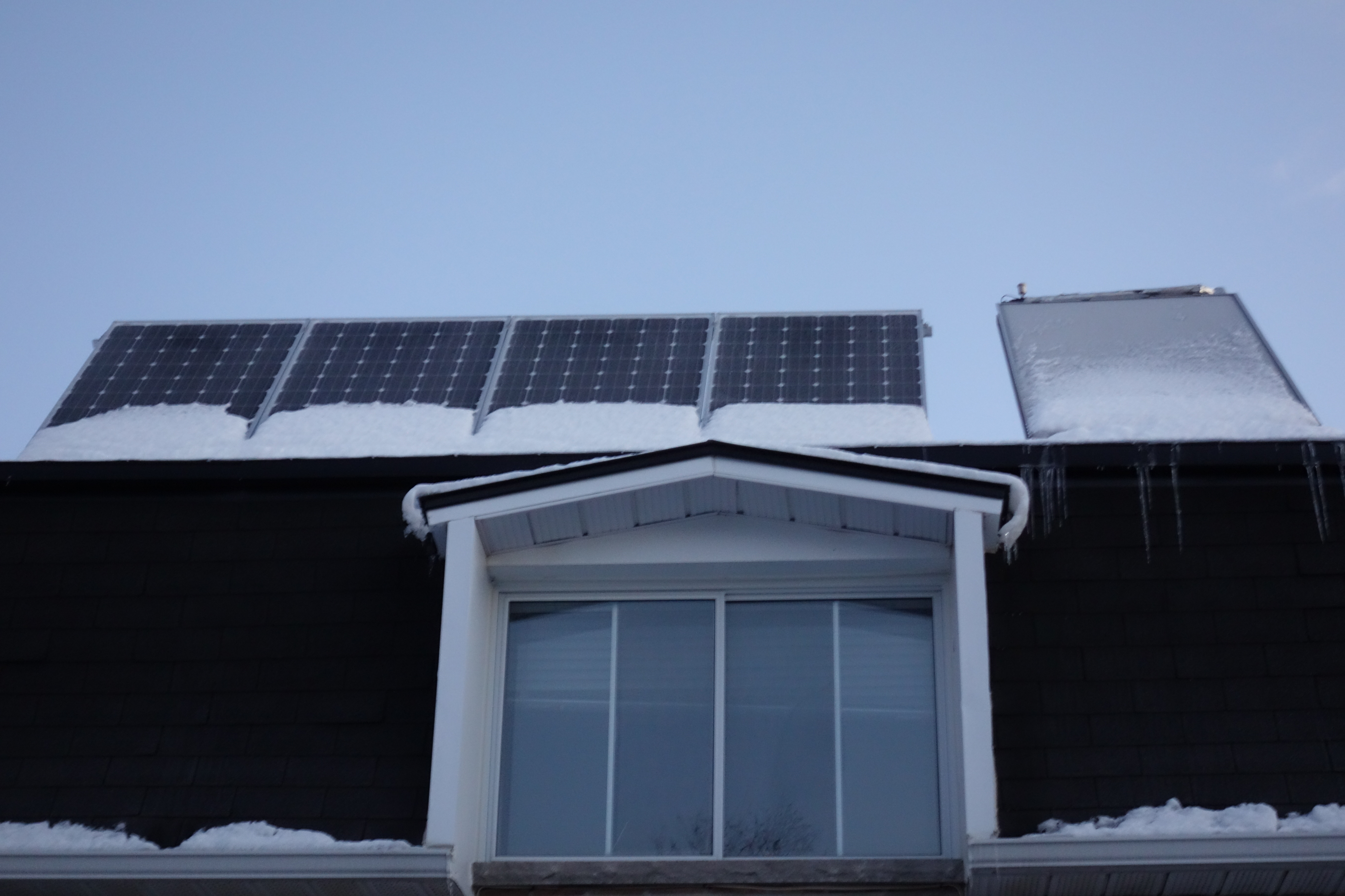 Panneau solaire par temps gris