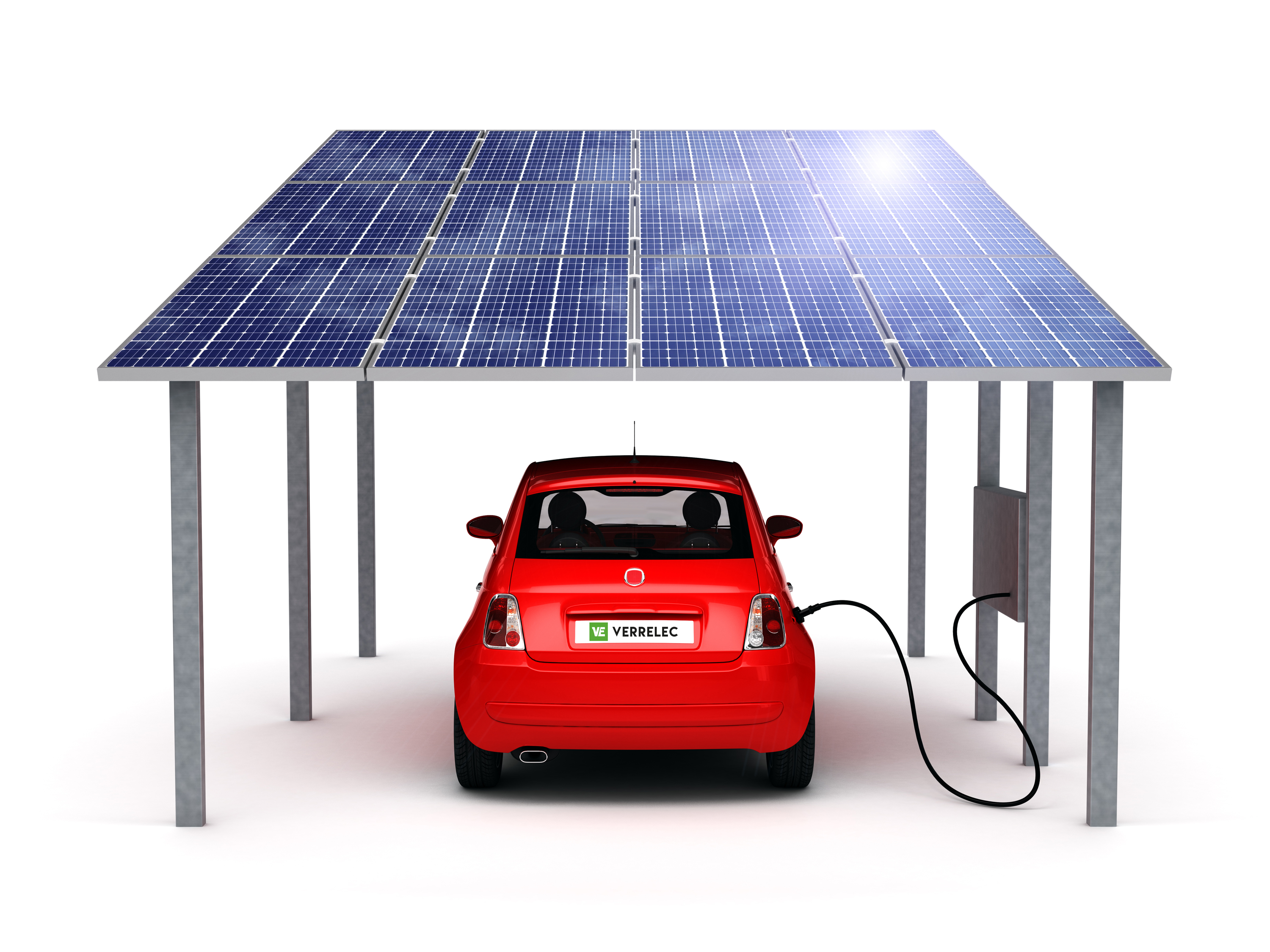 Abri voiture avec panneau solaire