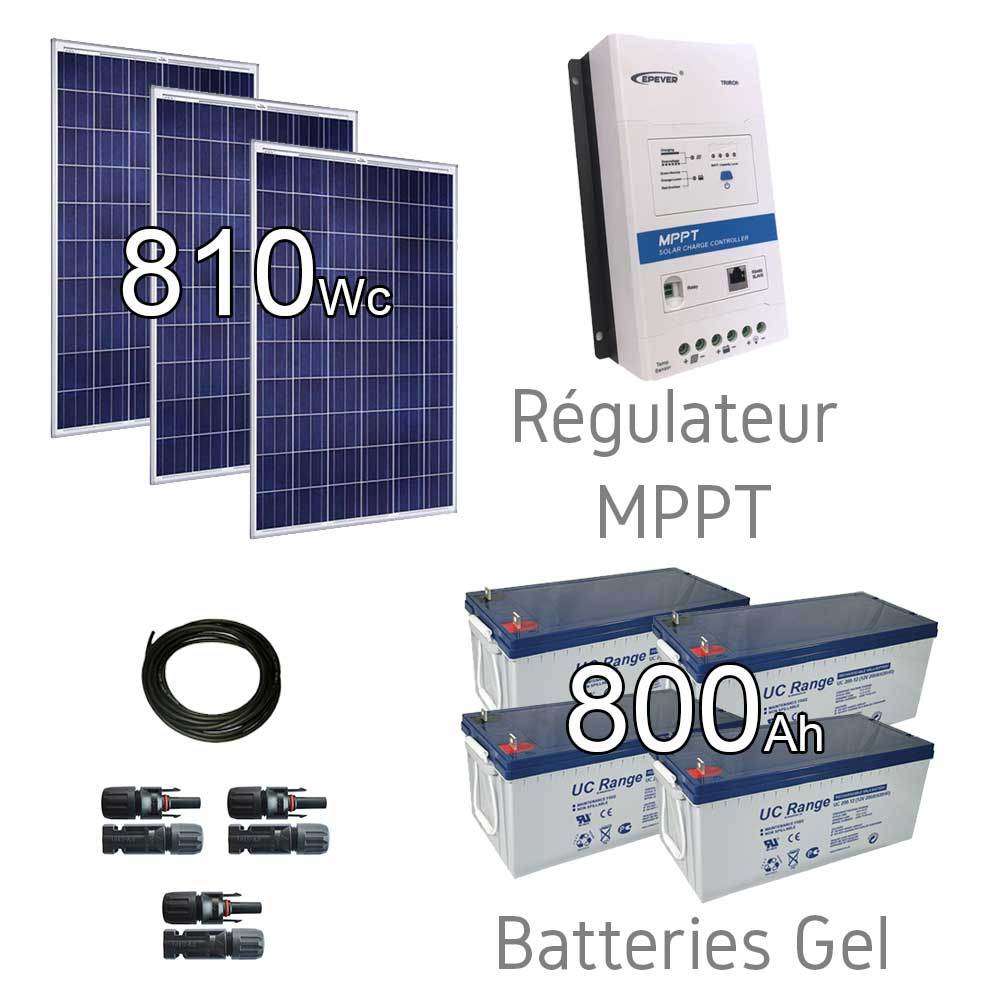 Batterie gel et panneau solaire