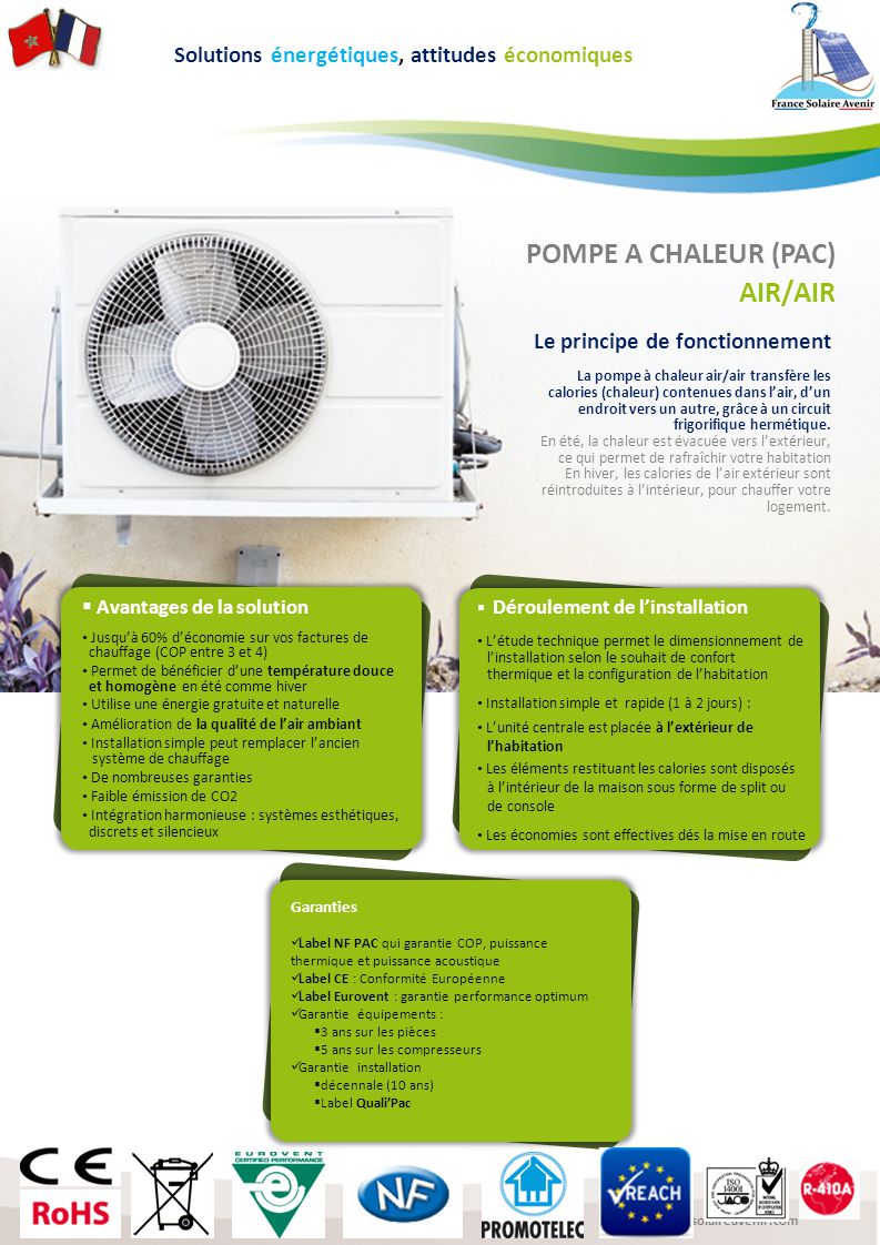 économie pompe à chaleur air air