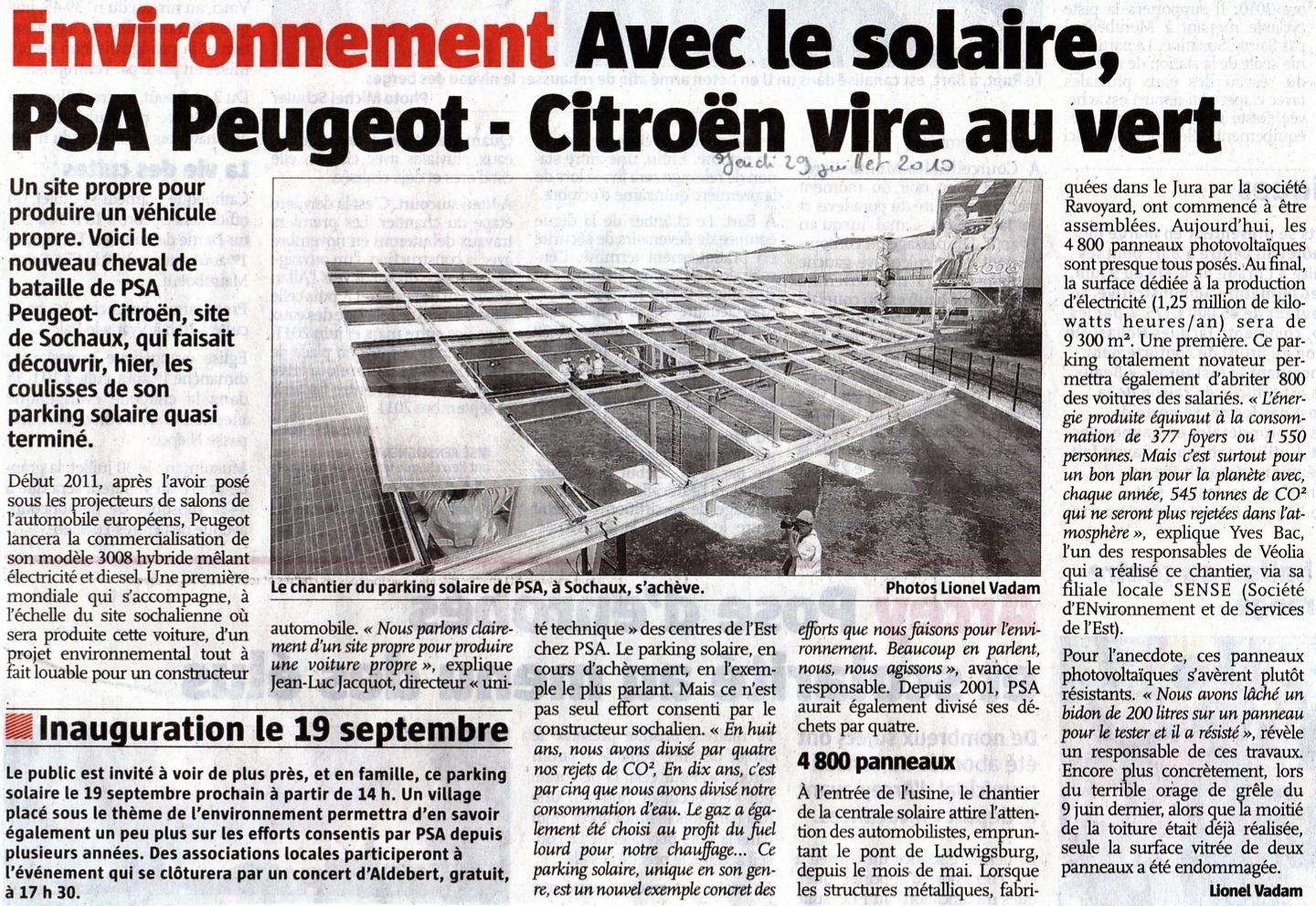 Panneau solaire peugeot sochaux