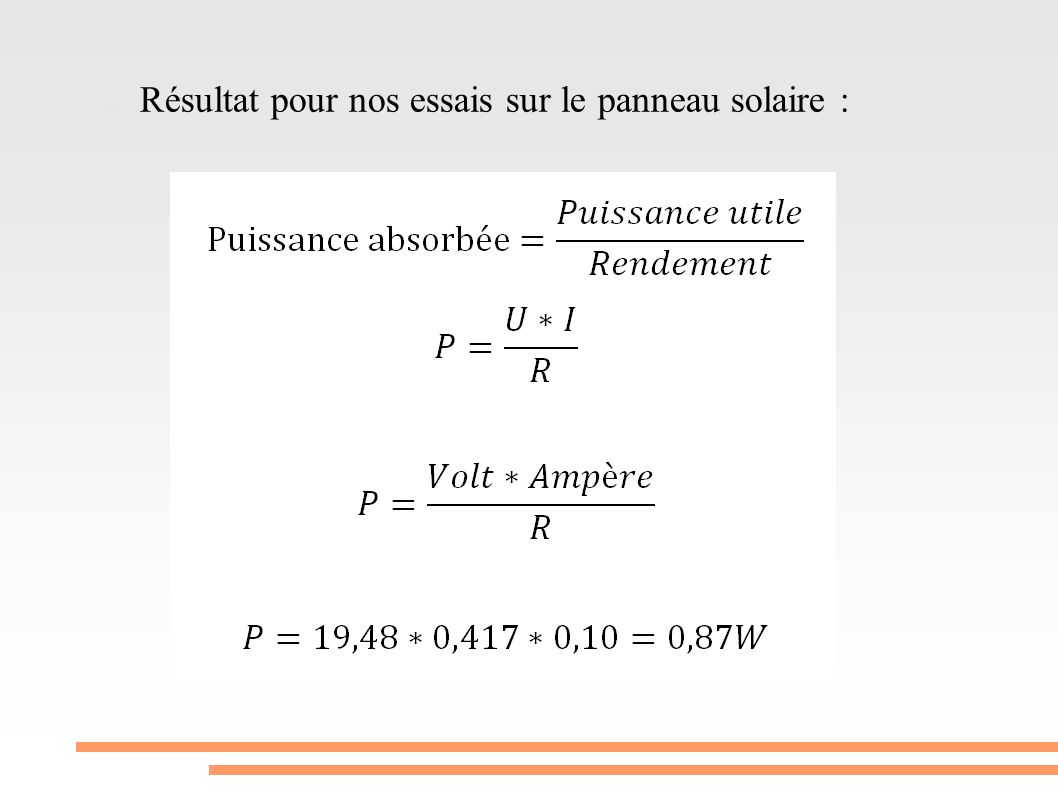 Calculer puissance panneau solaire