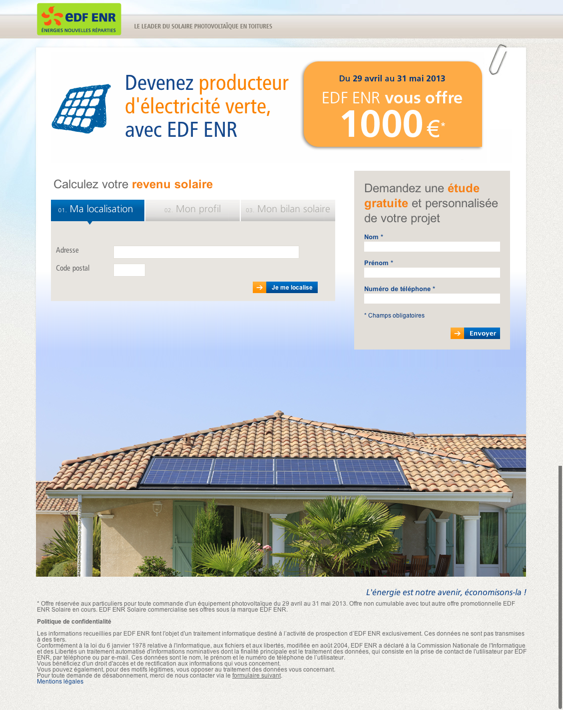 Panneau solaire edf enr
