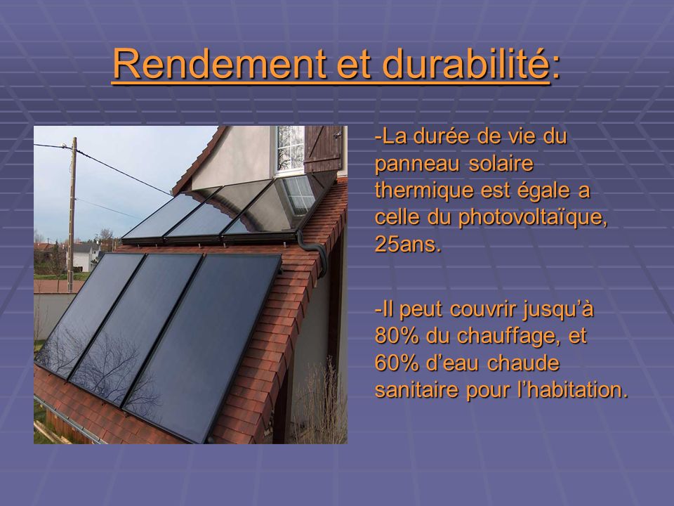 Durée de vie panneau solaire chauffe eau