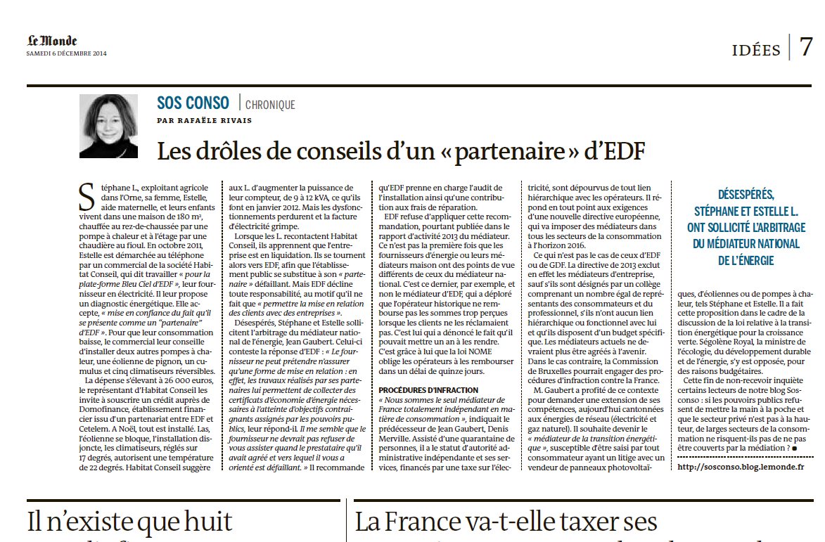 Pompe à chaleur partenaire edf bleu ciel