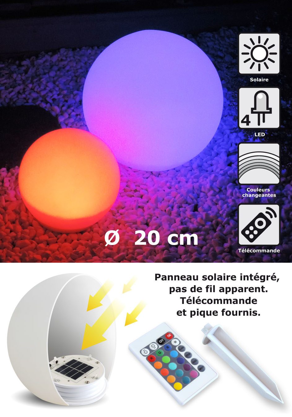 Panneau solaire 20cm