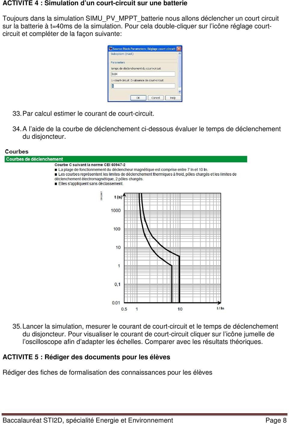 Mesure courant court circuit panneau solaire