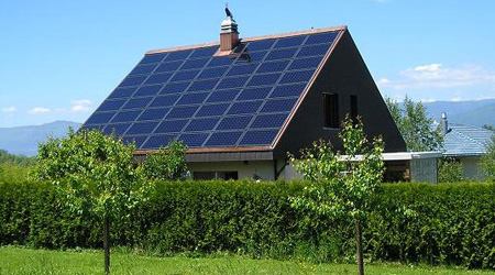 Image panneau solaire maison