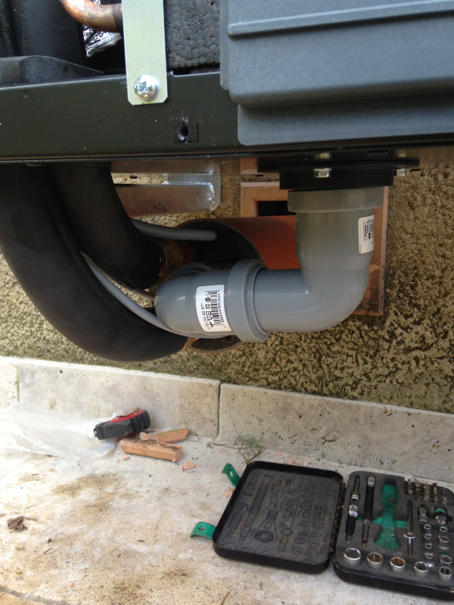 Evacuation condensat pompe a chaleur