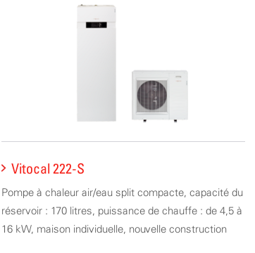 Pompe a chaleur viessmann vitocal 222-s