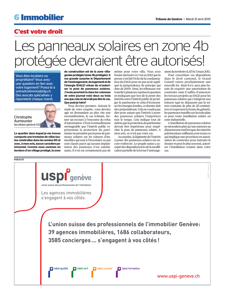 Panneau solaire en zone proteger