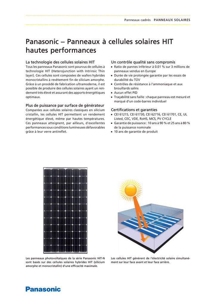 Panasonic panneau solaire