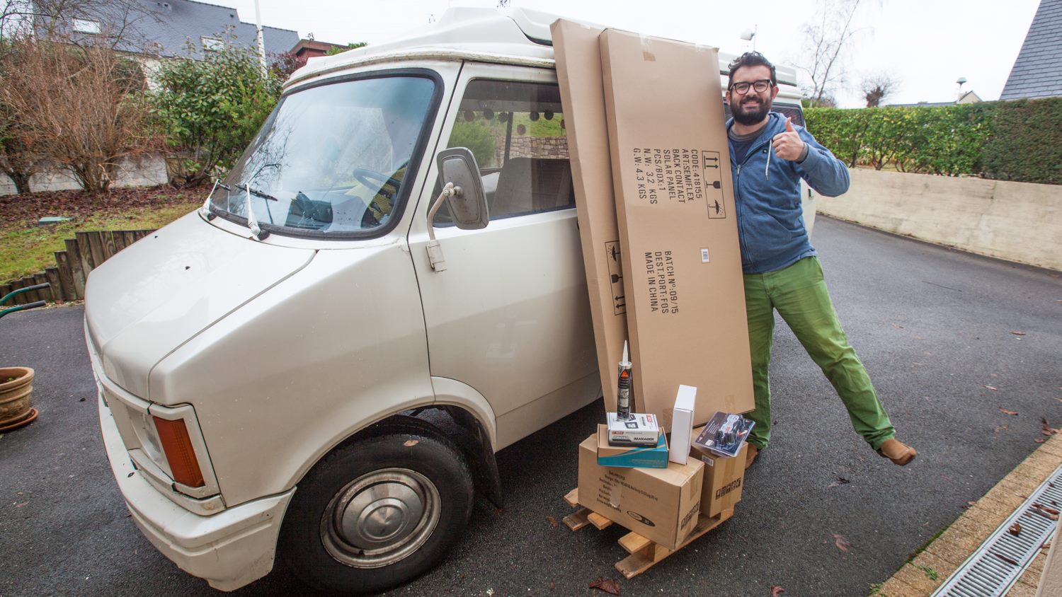 Pose panneau solaire camion