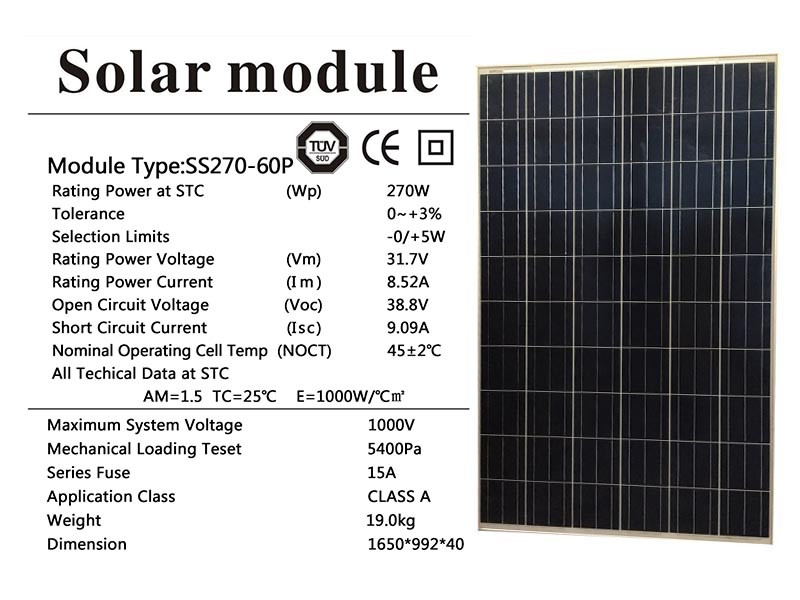 Prix panneau solaire 270w