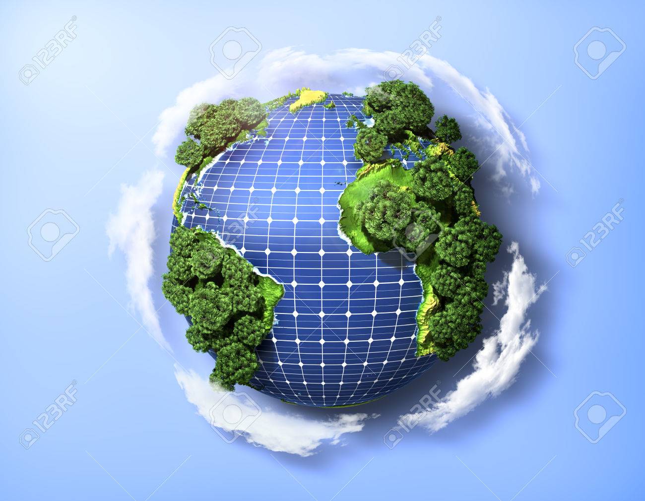 Planete panneau solaire
