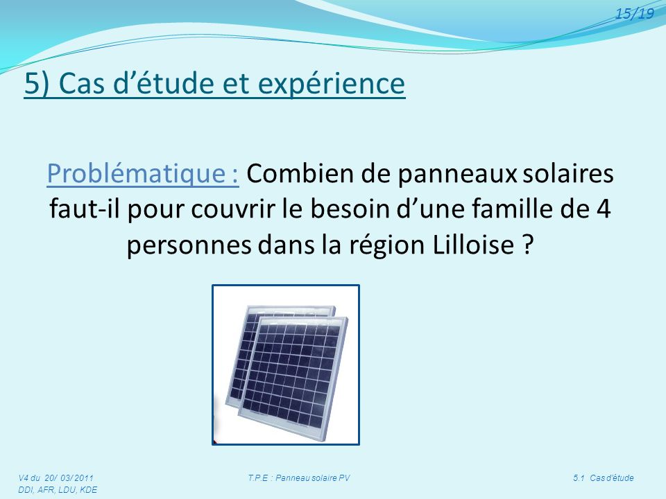 Etude de cas panneau solaire