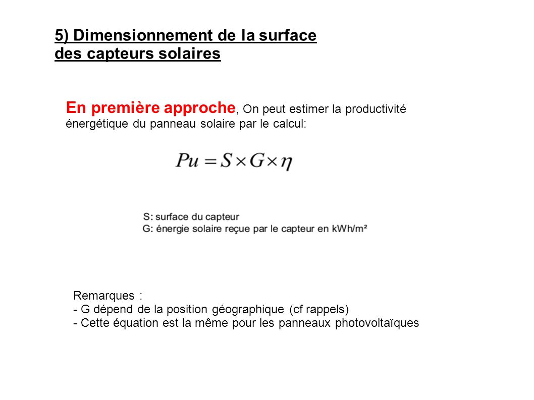 Panneau solaire dimensionnement
