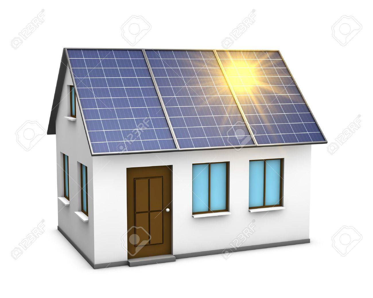 Photo maison avec panneau solaire