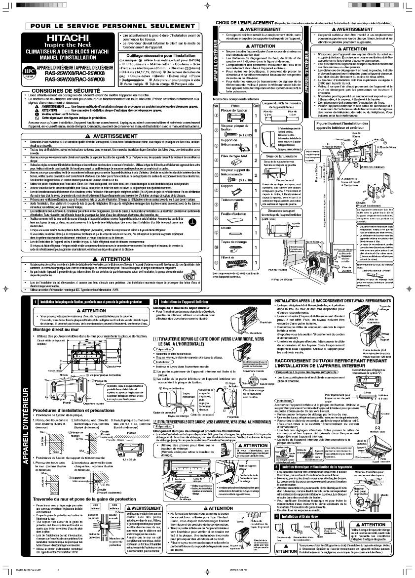 Notice hitachi pompe a chaleur