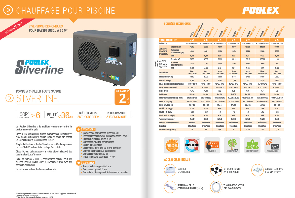 Pompe a chaleur silverline poolex