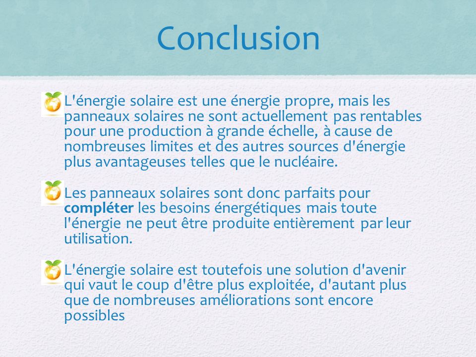 Conclusion panneau solaire thermique