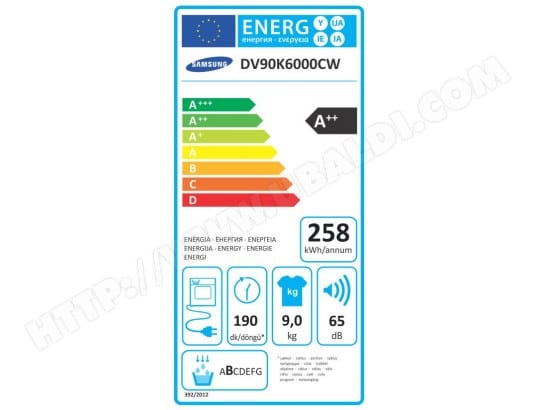Sèche-linge pompe à chaleur a++ blue design 9kg - dv90k6000cw