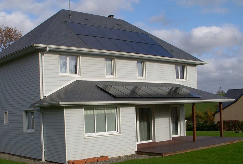 Maison avec panneau solaire