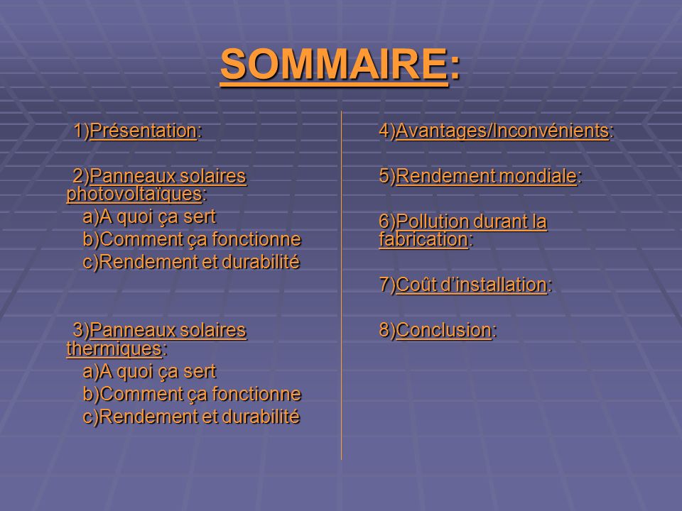Avantage et inconvénient panneau solaire thermique