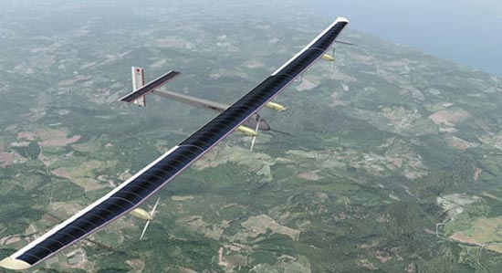 Avion avec panneau solaire