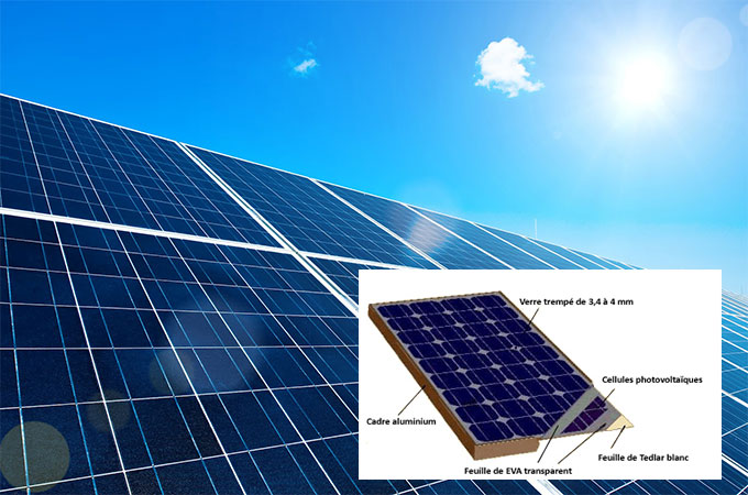 Panneau solaire photovoltaique composition