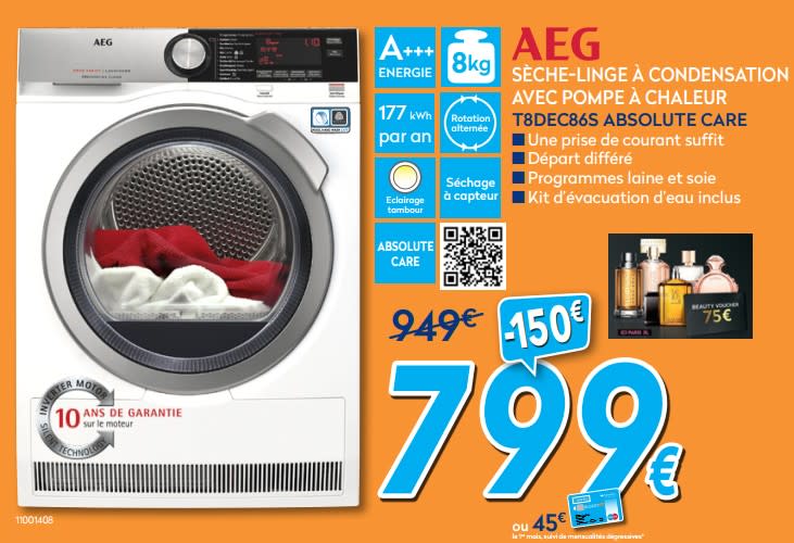 Seche linge pompe a chaleur aeg