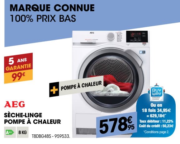 Seche linge pompe a chaleur electrodepot
