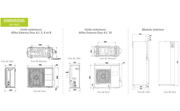 Pompe a chaleur air eau alfea extensa duo