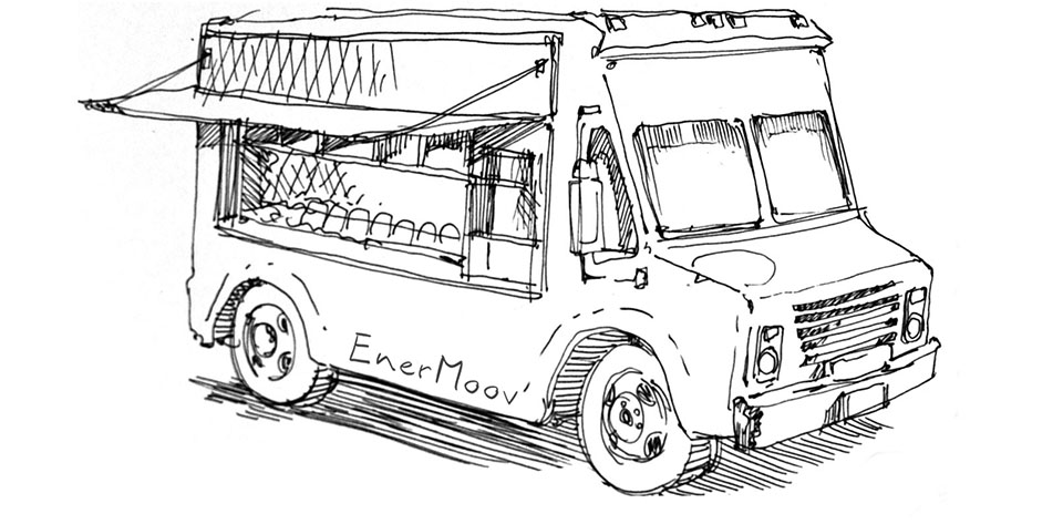 Food truck avec panneau solaire