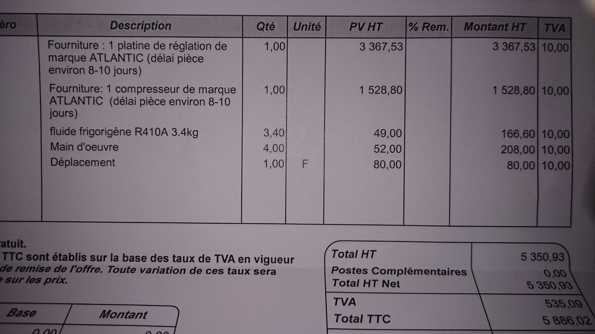 Regulation pompe a chaleur atlantic