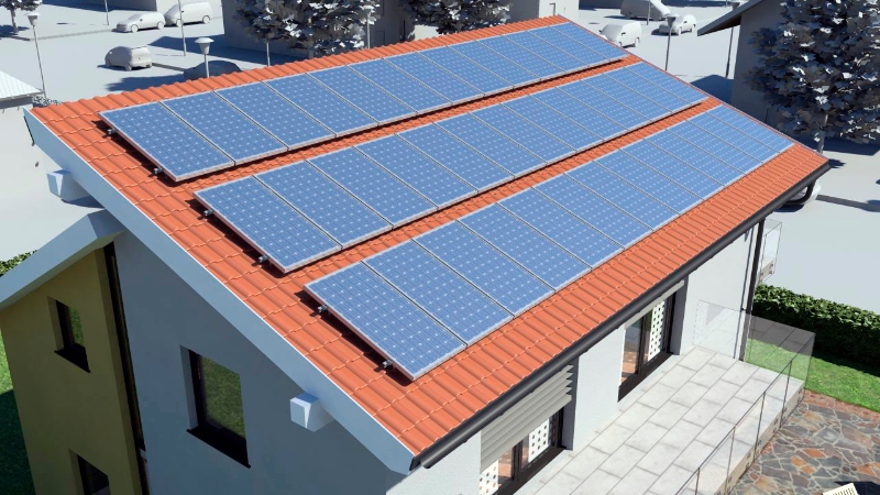 Panneau solaire sur le toit