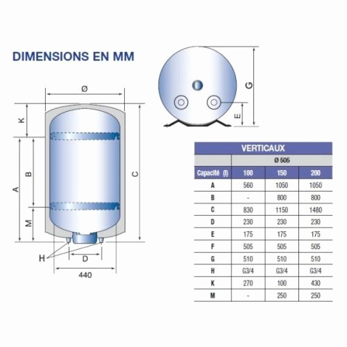Ballon préparateur eau chaude pour pompe à chaleur 200 l panasonic