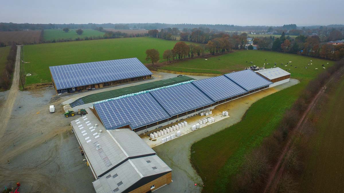 Panneau solaire sur stabulation