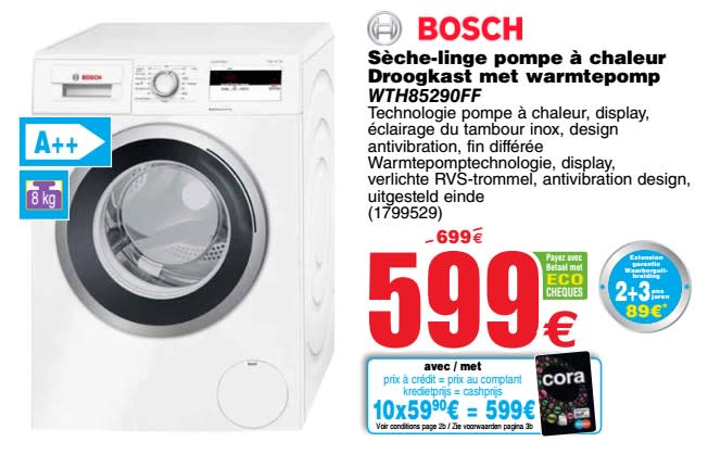 Sèche-linge pompe à chaleur bosch wth 85290ff