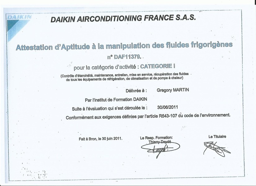 Formation pompe a chaleur daikin