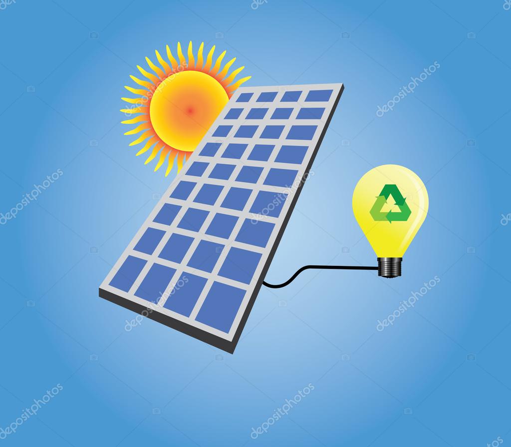 Panneau solaire et soleil