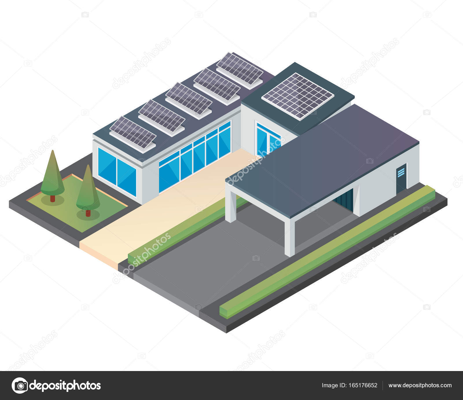 Dessin maison avec panneau solaire