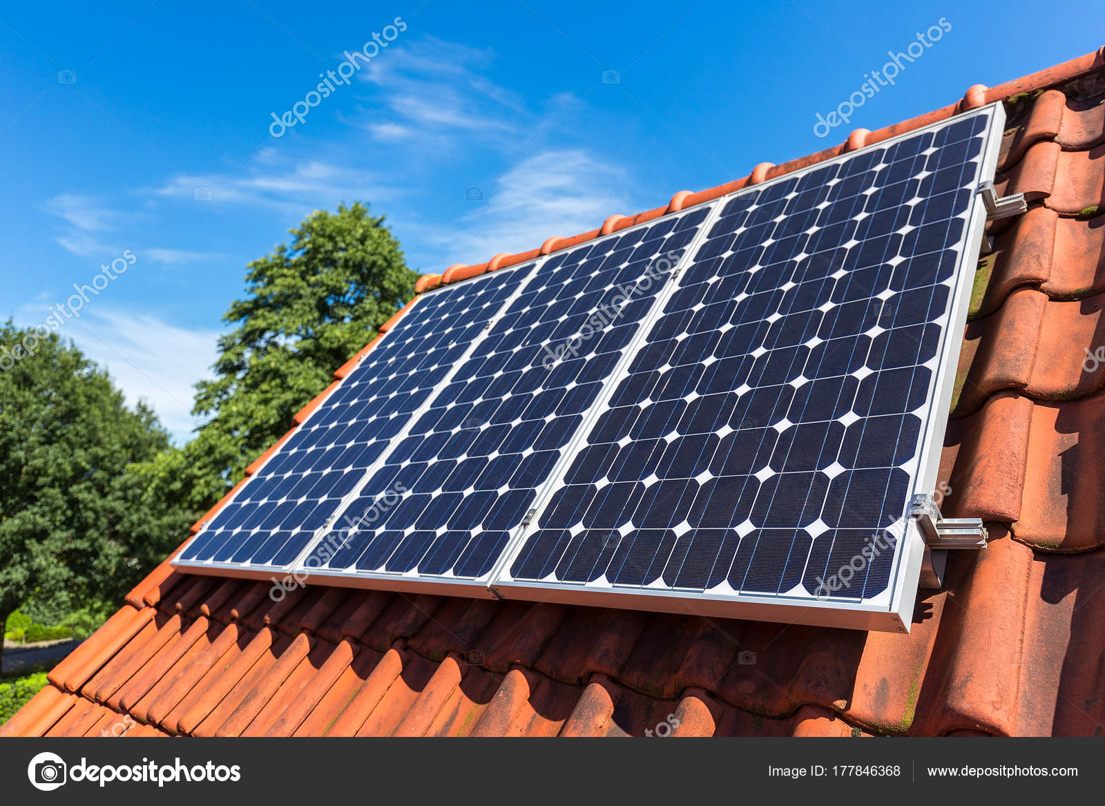 Panneau solaire ligne bleue
