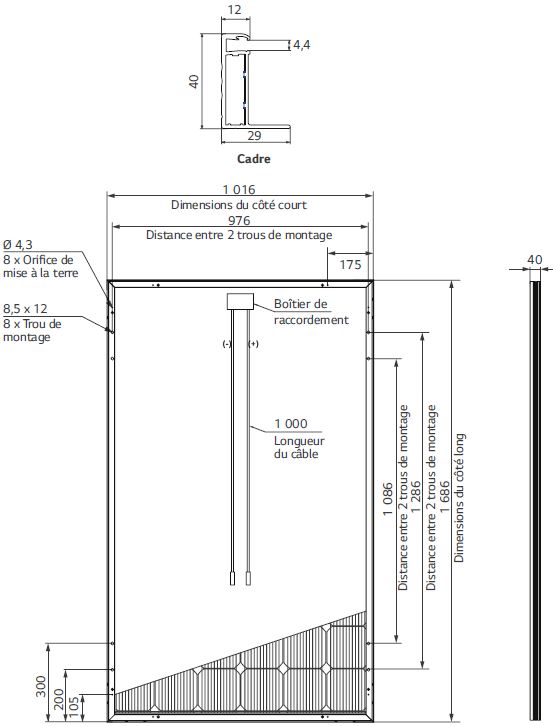 Panneau solaire dimension standard