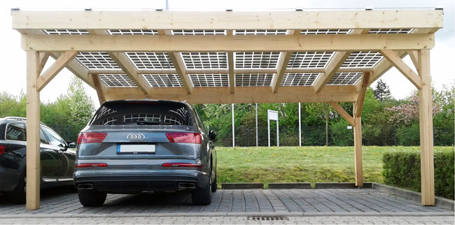 Abris voiture avec panneau solaire