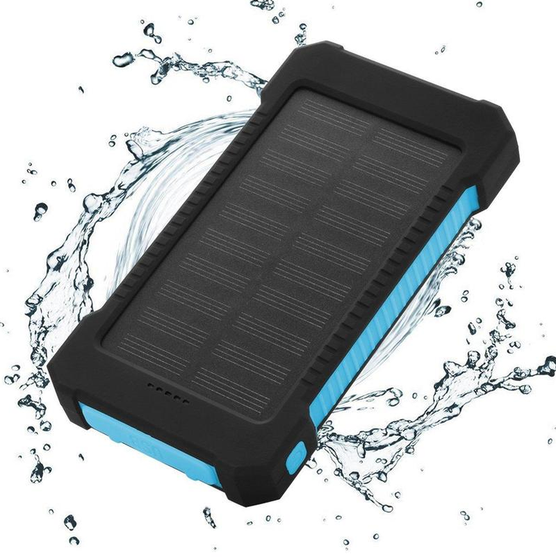 Powerbank avec panneau solaire 10000mah hybrid solar 4x black