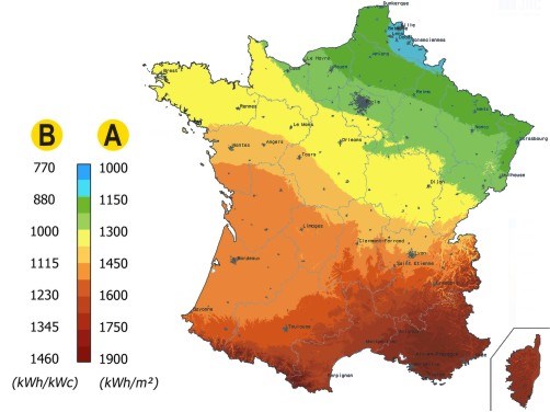 Ensoleillement panneau solaire